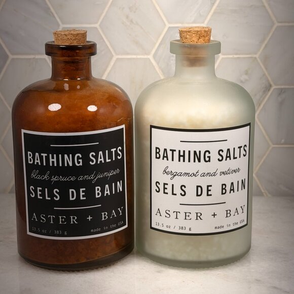 Aster & Bay-All Natl/Vegan Bathing Salts-Blk Spruce+Juniper & Bergamot & Vetiver - Picture 1 of 1